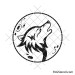 Wolf head and moon svg 