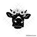 Cow with flower crown svg