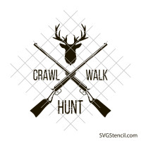 Crawl walk hunt svg | Hunting onesie svg
