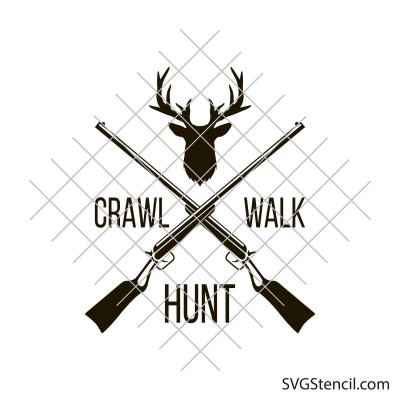 Crawl walk hunt svg | Hunting onesie svg