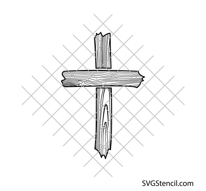 Wooden cross svg | Old rugged cross svg