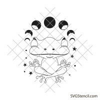 Frog with moon svg