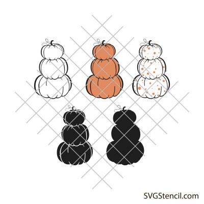 Stacked pumpkins svg | Three pumpkins svg