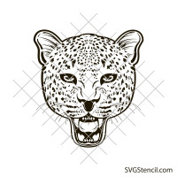 Growling leopard svg