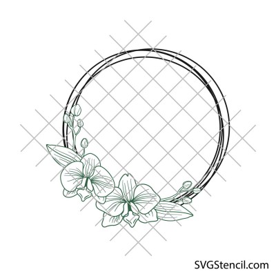 Orchid wreath svg