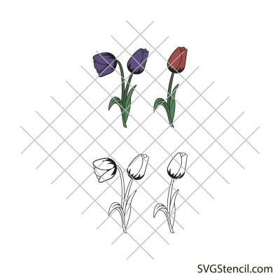 Tulip svg | Spring flowers svg
