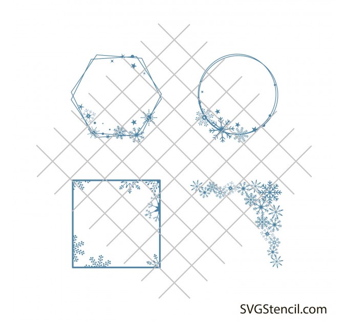 Snowflake border svg | Snowflake frame svg