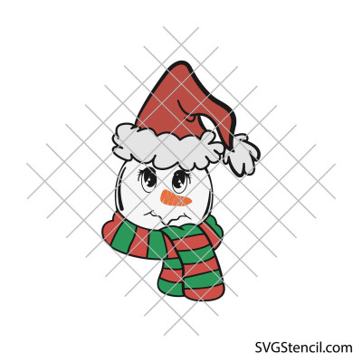 Snowman head svg | Funny snowman clipart