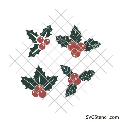 Christmas mistletoe svg | Holly berry svg