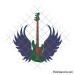 Multi-layer bass guitar with angel wings svg