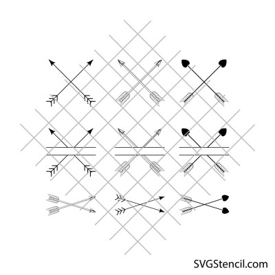 Crossed arrows svg | Arrow monogram svg