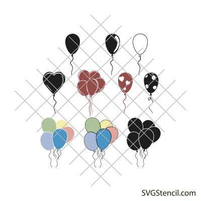Birthday balloons svg