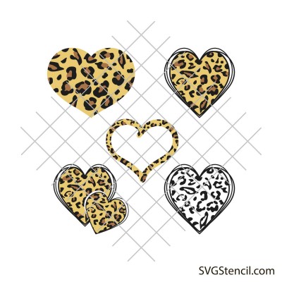Leopard heart svg | Cheetah print heart svg