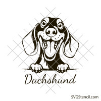Dachshund svg | Peeking dog svg