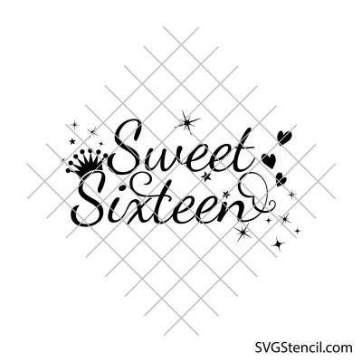 Sweet sixteen svg