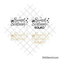 Sweet sixteen svg