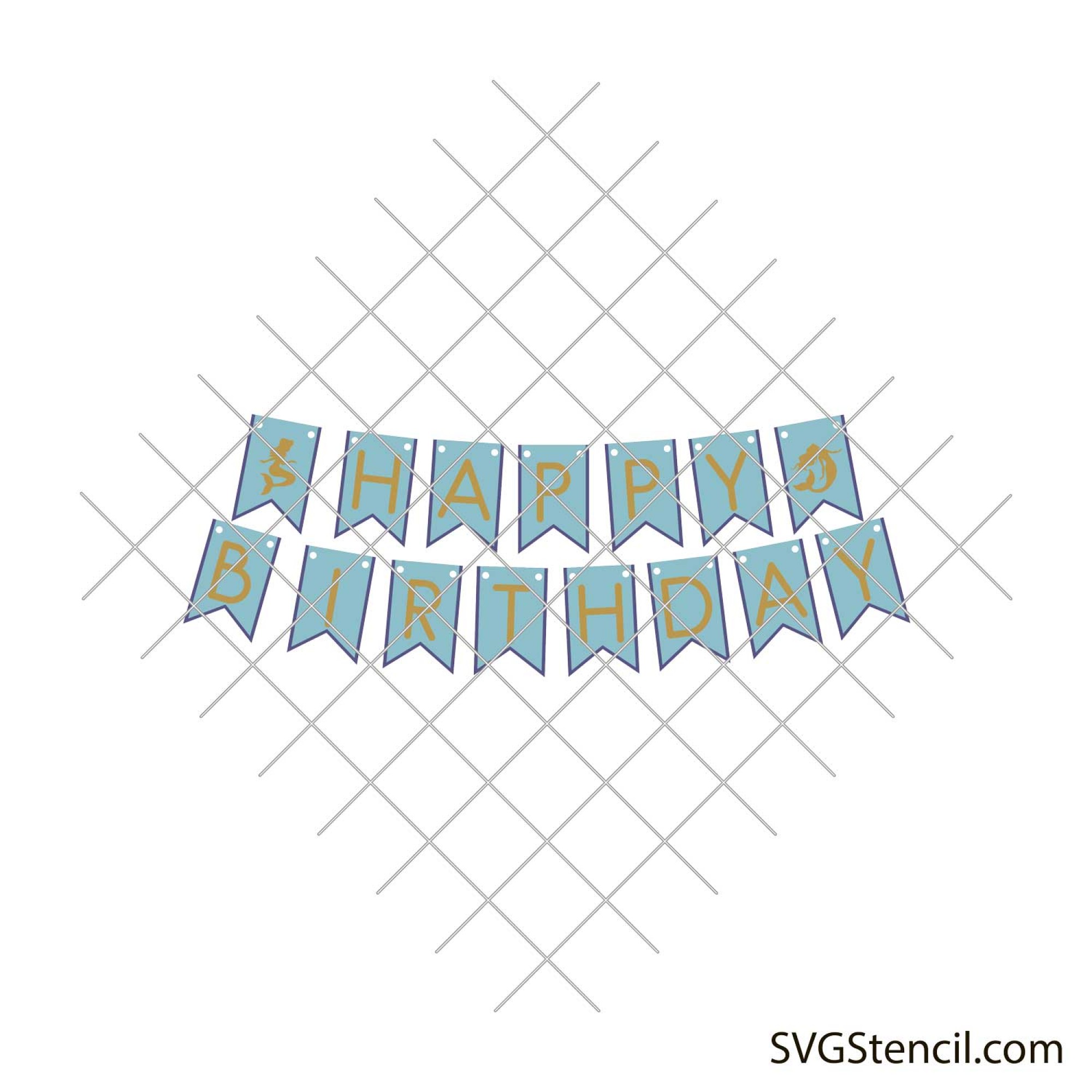 birthday-banner-svg-happy-birthday-svg-papercut-template-svgstencil for Free Happy Birthday Stencil Printable Birthday banner svg | Happy birthday svg| Papercut template - SVGStencil for Free Happy Birthday Stencil Printable