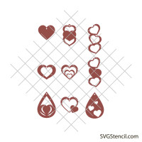 Heart earrings svg
