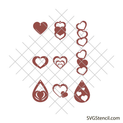 Heart earrings svg