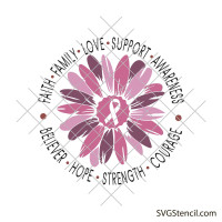 Cancer ribbon flower svg
