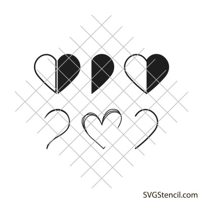 Half heart svg | Heart shape svg
