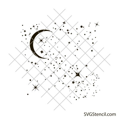 Moon and stars svg