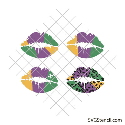 Mardi Gras lips svg