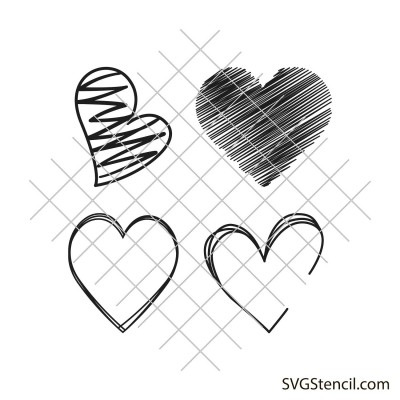 Scribble heart svg | Sketch heart svg