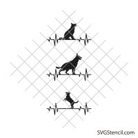 Dog heartbeat svg | Puppy pulse svg