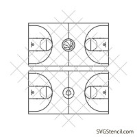 Basketball court svg | Sports svg