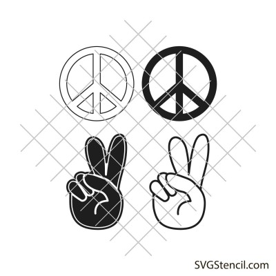 Peace sign svg | Peace hand svg