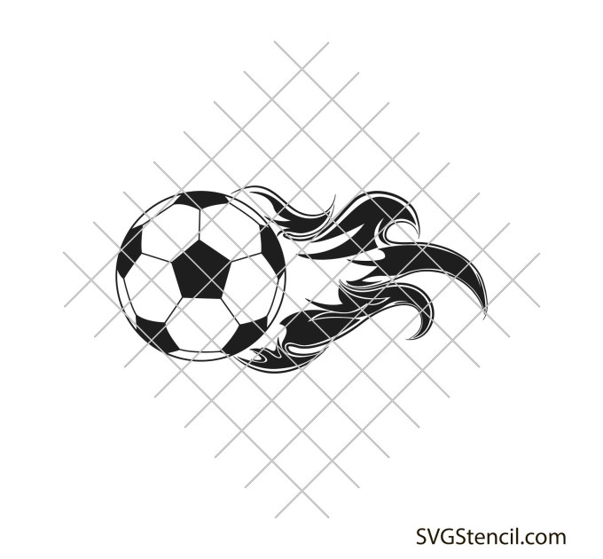 Flaming soccer ball svg