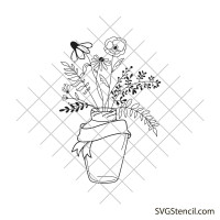 Flower vase svg | Floral bouquet svg