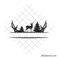 Deer hunting monogram svg | Hunting frame svg