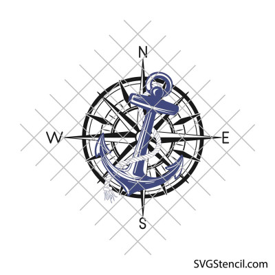 Compass anchor svg | Layered svg design