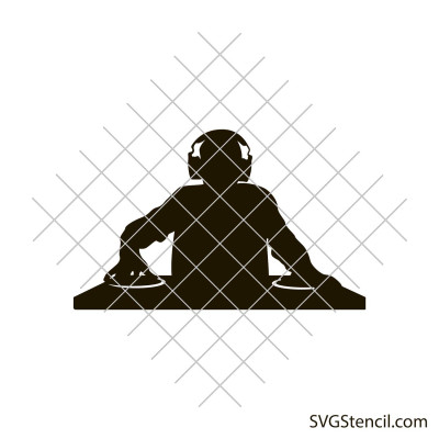 Disk Jockey svg | DJ silhouette svg