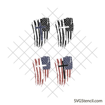 American flag with cross svg