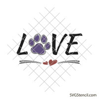 Dog love svg | Dog paw svg