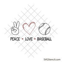 Peace Love Baseball svg