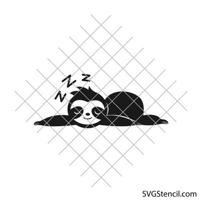 Sloth with flowers svg | Sleeping sloth svg