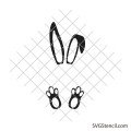 Bunny ears and feet svg