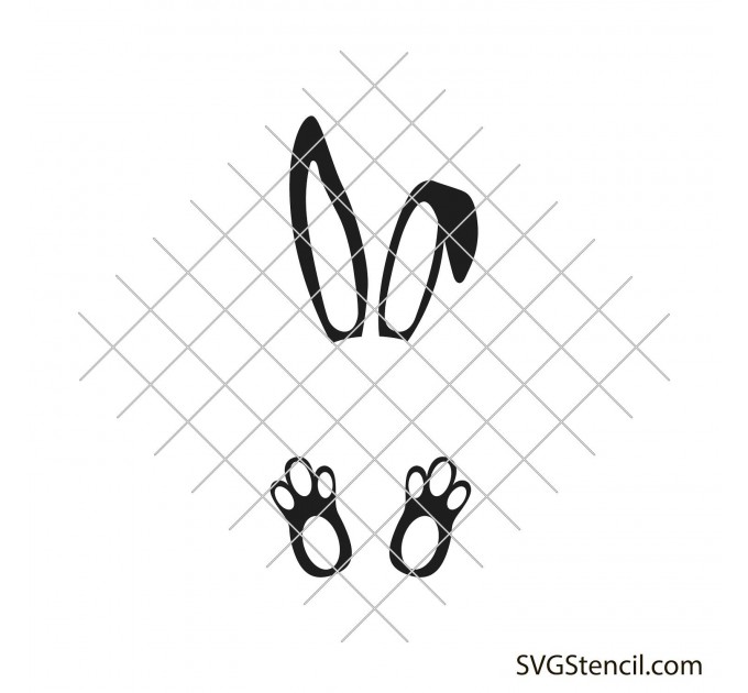 Bunny ears and feet svg