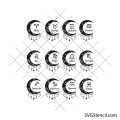 Zodiac moon signs svg | Horoscope svg bundle