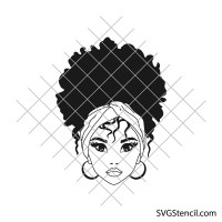Afro woman svg | Black girl svg