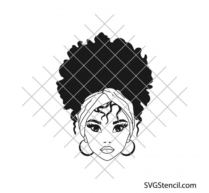 Afro woman svg | Black girl svg