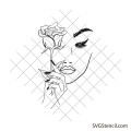 Woman with rose svg | Magic girl svg