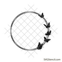 Butterfly frame svg | Circle frame svg