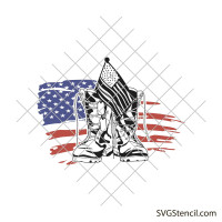 Combat boots with US flag svg