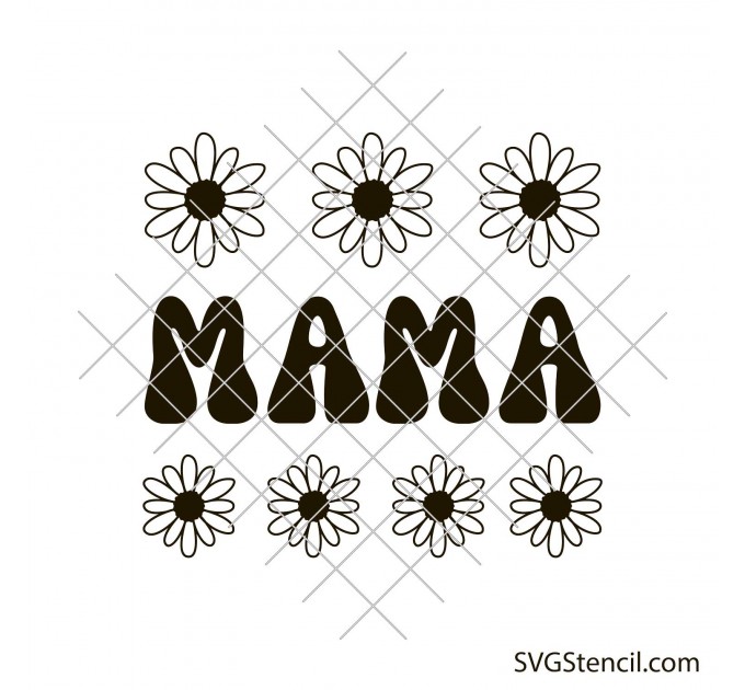 Mama svg | Daisy mom svg