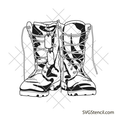 US Combat boots svg | Army boot svg